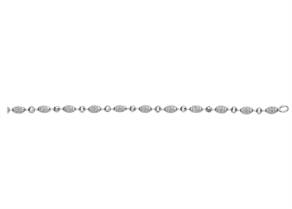 Rhodium Plated 6 mm Beaded Chain